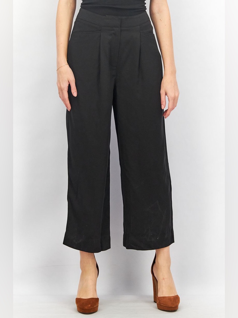 Avec Les Filles Women Regular Fit Solid Dress Pants, Black size 12